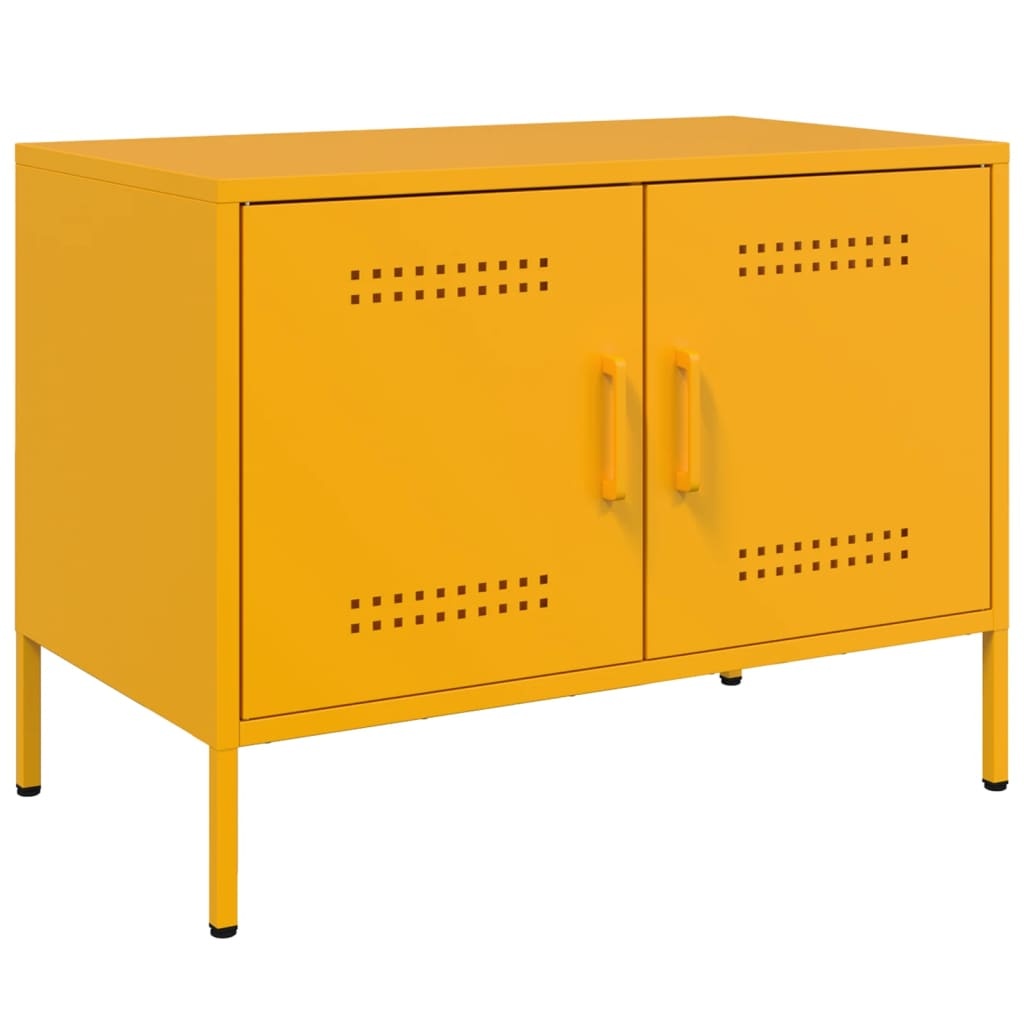 VidaXL Tv-meubel 68x39x50,5 cm staal mosterdgeel