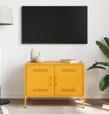 VidaXL Tv-meubel 68x39x50,5 cm staal mosterdgeel