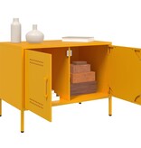 VidaXL Tv-meubel 68x39x50,5 cm staal mosterdgeel