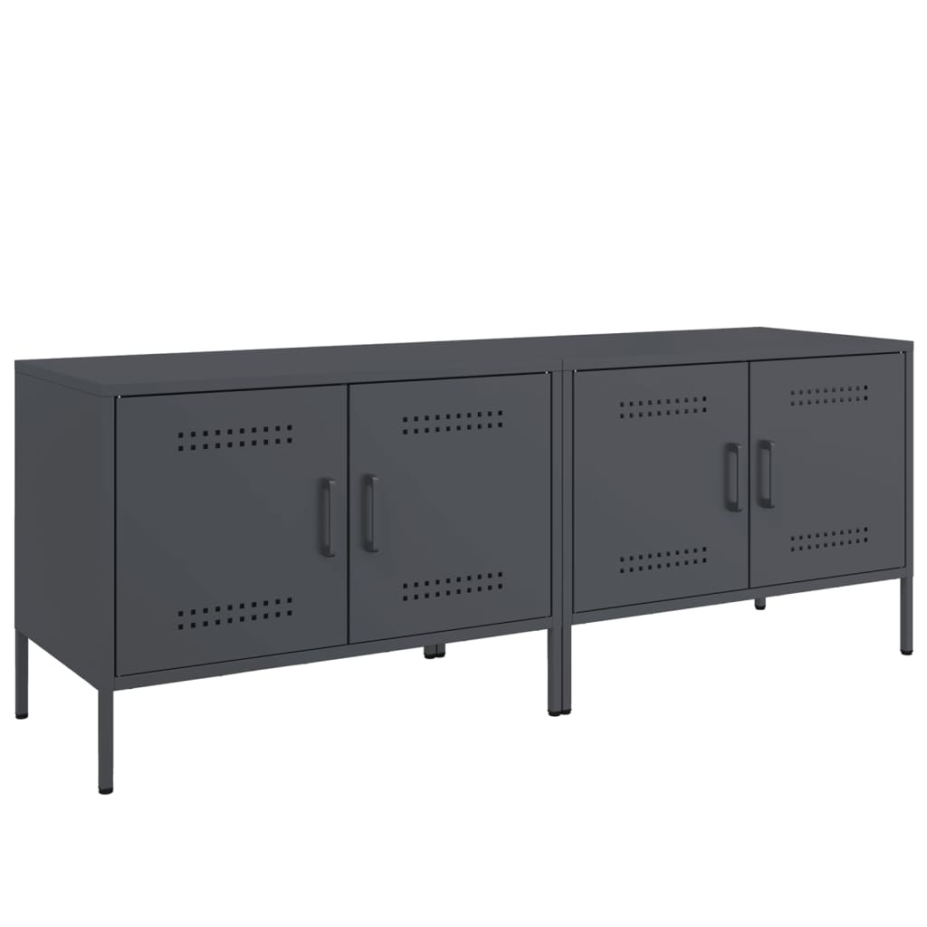 VidaXL Tv-meubelen 2 st 68x39x50,5 cm staal antracietkleurig