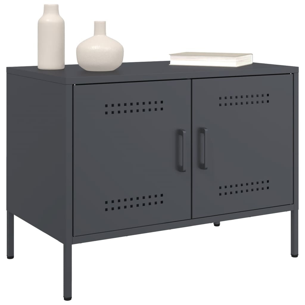 VidaXL Tv-meubelen 2 st 68x39x50,5 cm staal antracietkleurig