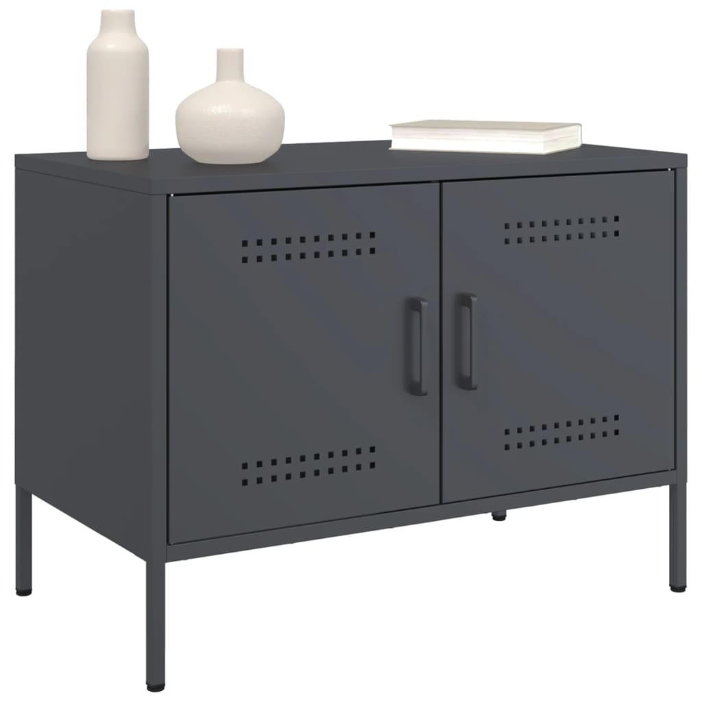 VidaXL Tv-meubel 68x39x50,5 cm staal antracietkleurig