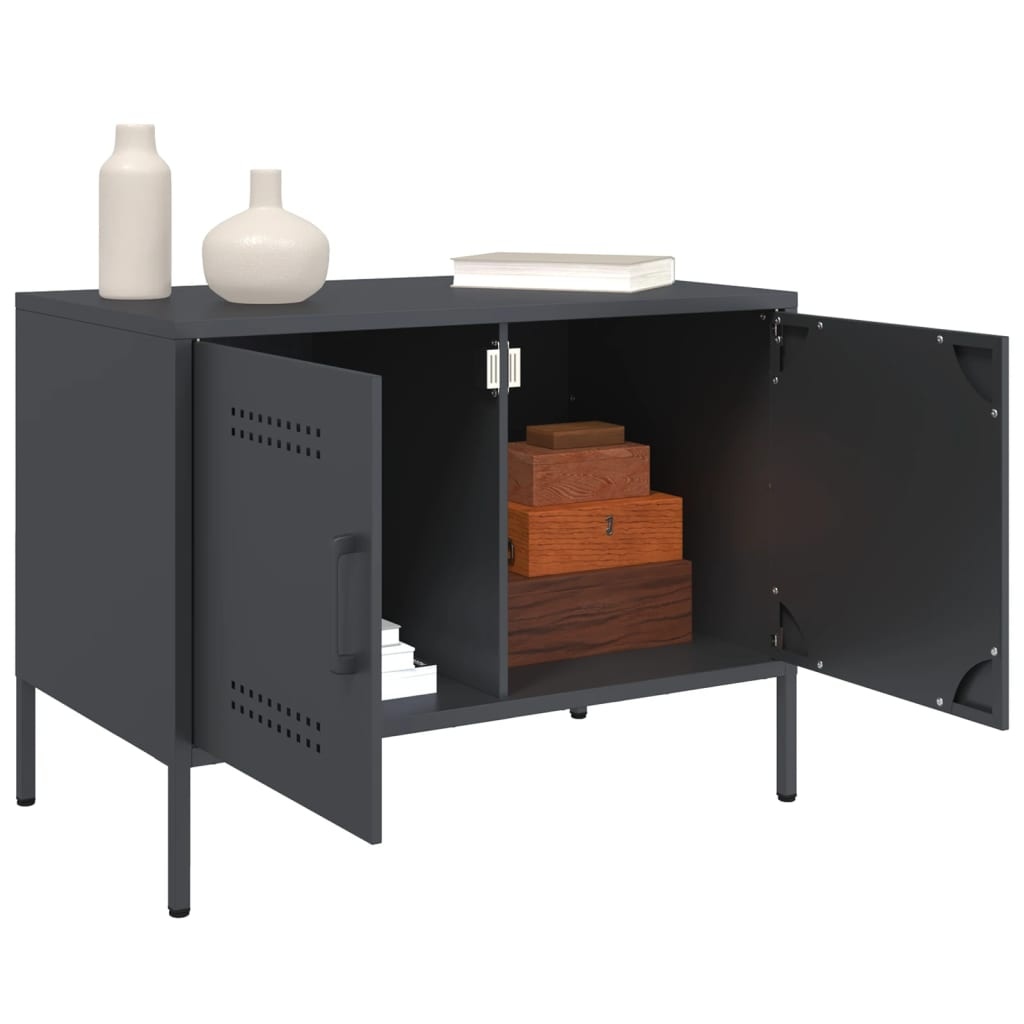 VidaXL Tv-meubel 68x39x50,5 cm staal antracietkleurig