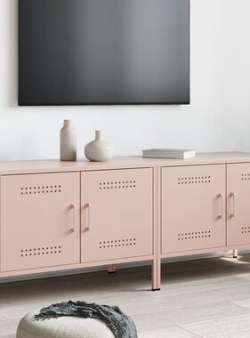 VidaXL Tv-meubelen 2 st 68x39x50,5 cm staal roze