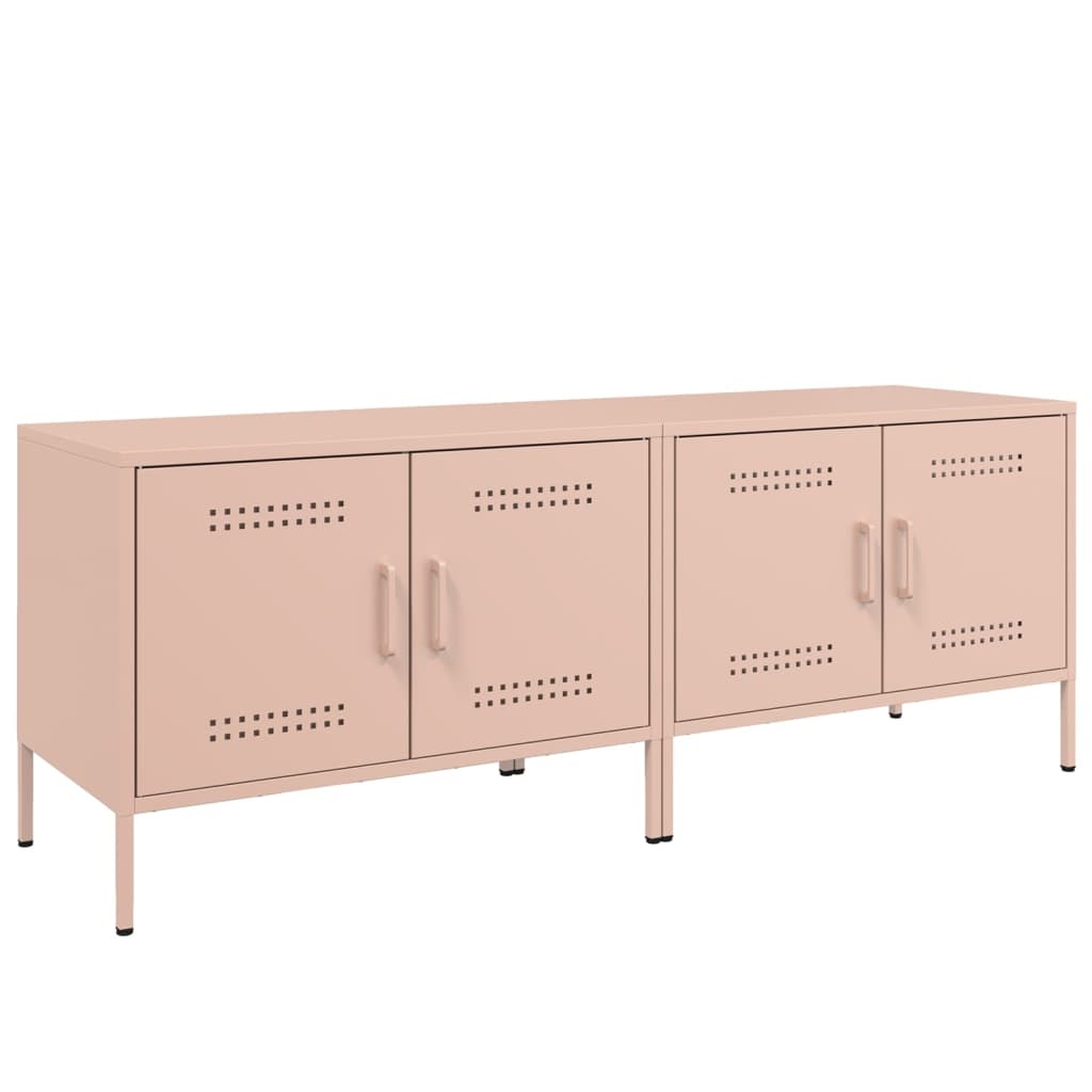 VidaXL Tv-meubelen 2 st 68x39x50,5 cm staal roze