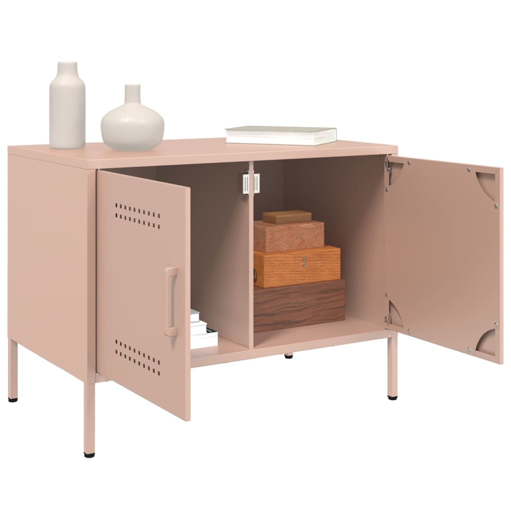 VidaXL Tv-meubelen 2 st 68x39x50,5 cm staal roze