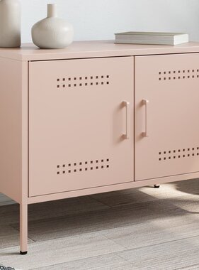 VidaXL Tv-meubel 68x39x50,5 cm staal roze