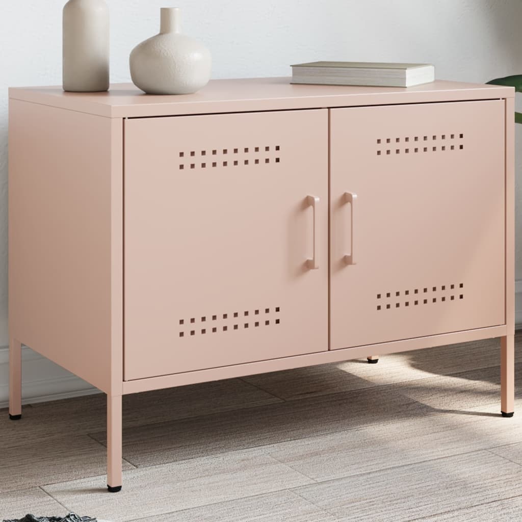 VidaXL Tv-meubel 68x39x50,5 cm staal roze