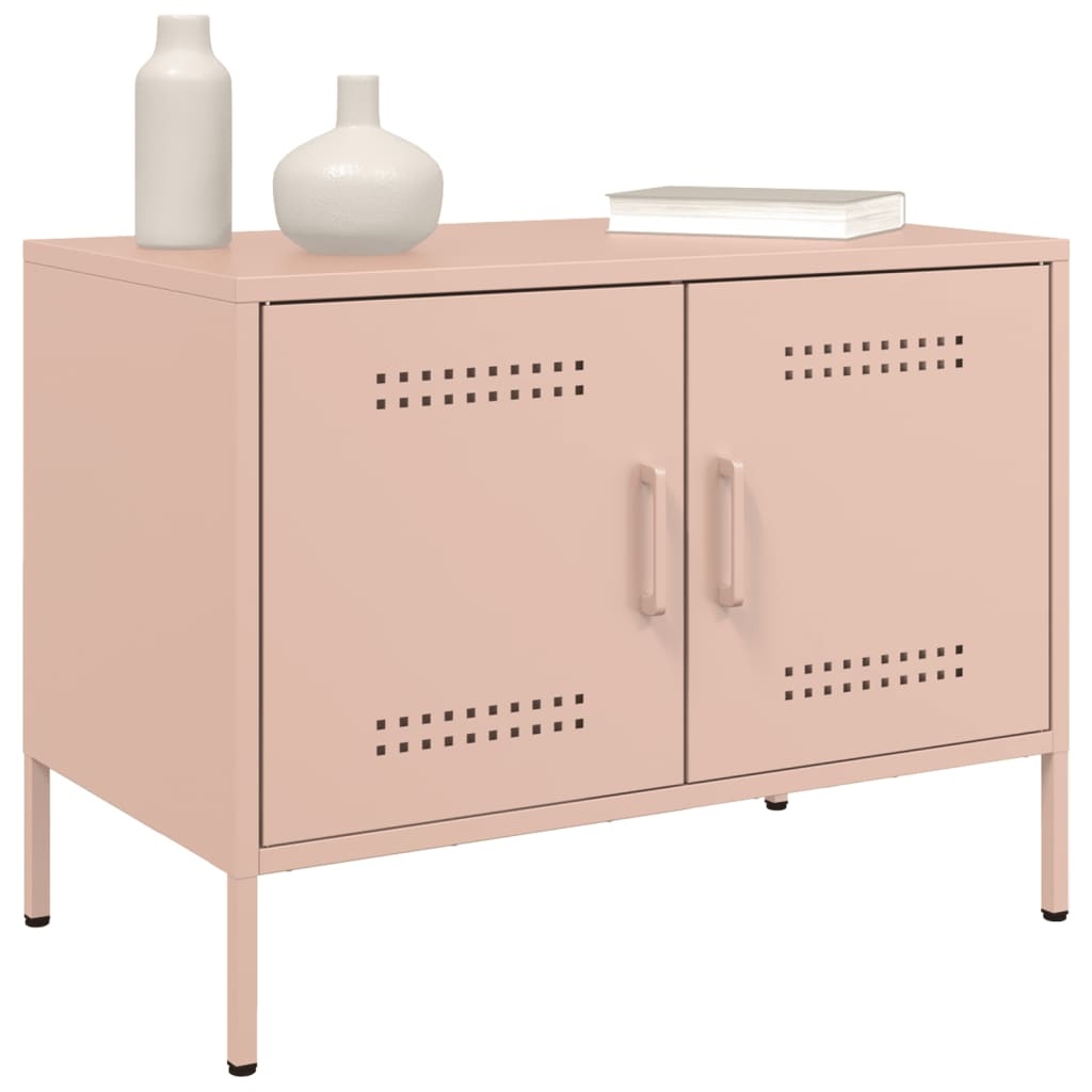 VidaXL Tv-meubel 68x39x50,5 cm staal roze