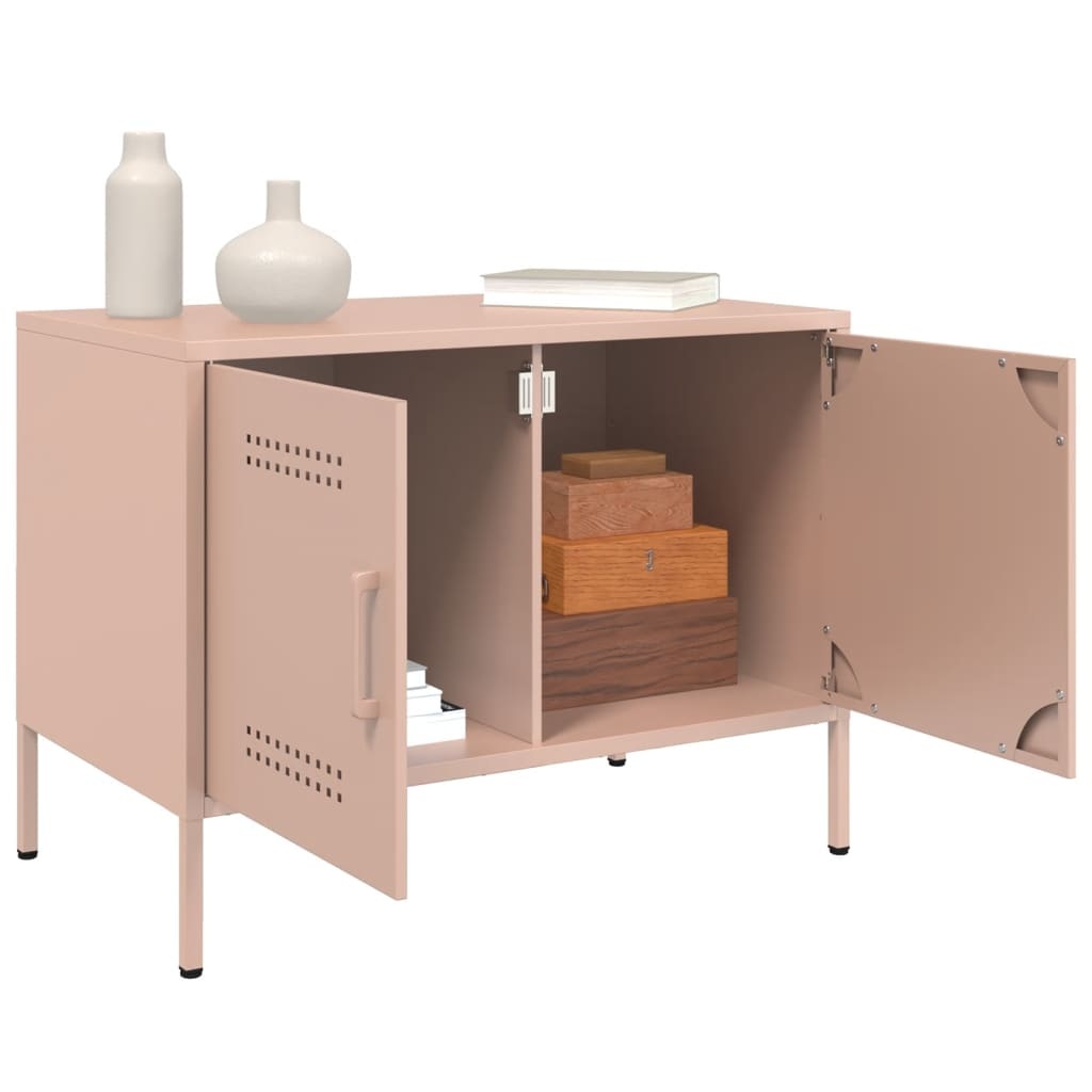 VidaXL Tv-meubel 68x39x50,5 cm staal roze