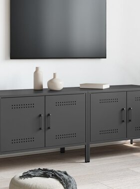 VidaXL Tv-meubelen 2 st 68x39x50,5 cm staal zwart