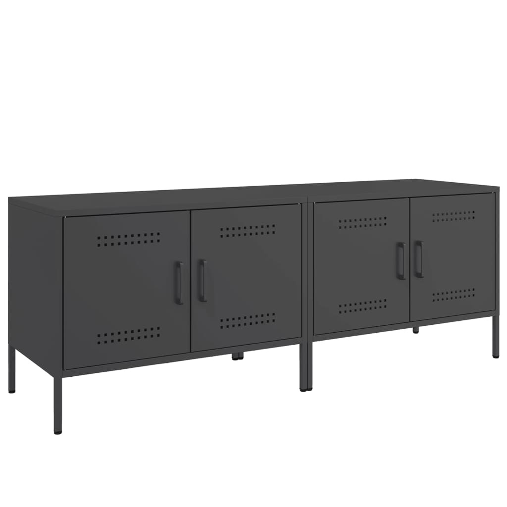 VidaXL Tv-meubelen 2 st 68x39x50,5 cm staal zwart