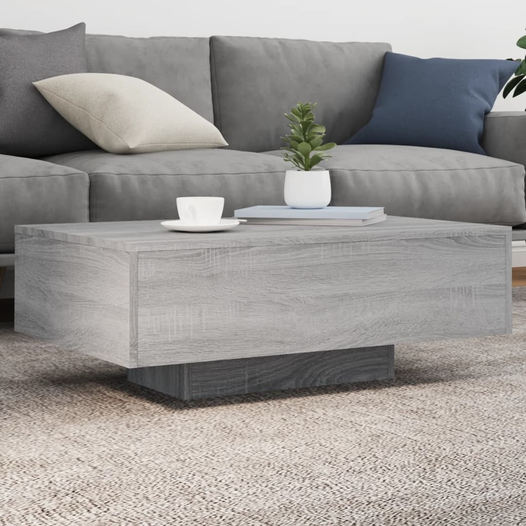 VidaXL Salontafel met LED-verlichting 85x55x31 cm grijs sonoma eiken