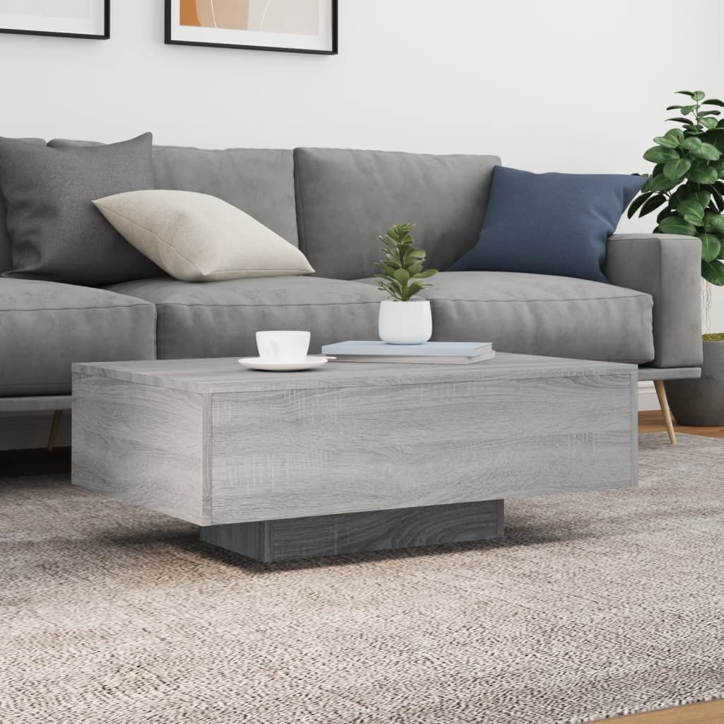 VidaXL Salontafel met LED-verlichting 85x55x31 cm grijs sonoma eiken