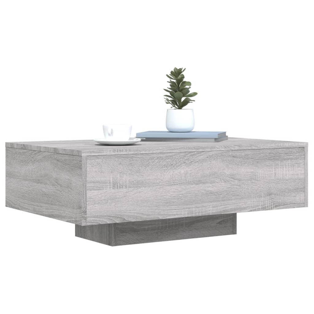 VidaXL Salontafel met LED-verlichting 85x55x31 cm grijs sonoma eiken