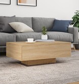 VidaXL Salontafel met LED-verlichting 85x55x31 cm sonoma eikenkleurig