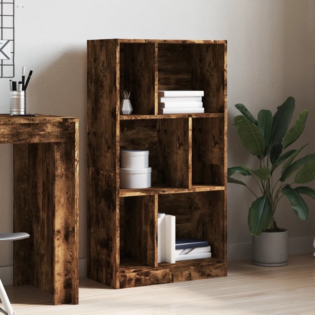 VidaXL Boekenkast 57x28,5x107,5 cm bewerkt hout gerookt eikenkleurig