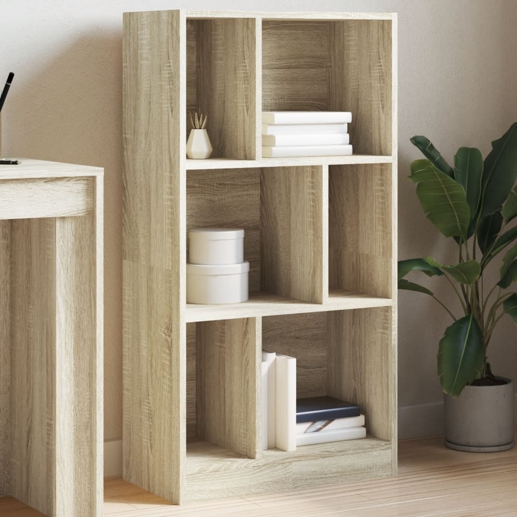 VidaXL Boekenkast 57x28,5x107,5 cm bewerkt hout sonoma eikenkleurig