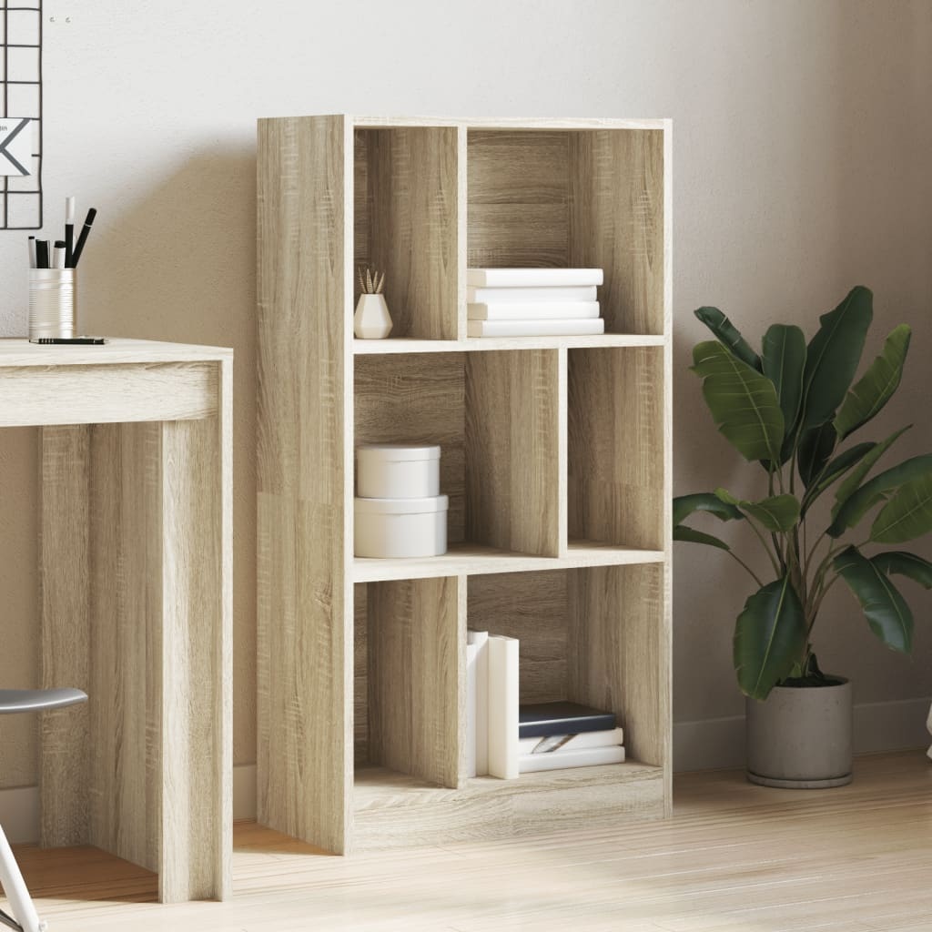 VidaXL Boekenkast 57x28,5x107,5 cm bewerkt hout sonoma eikenkleurig