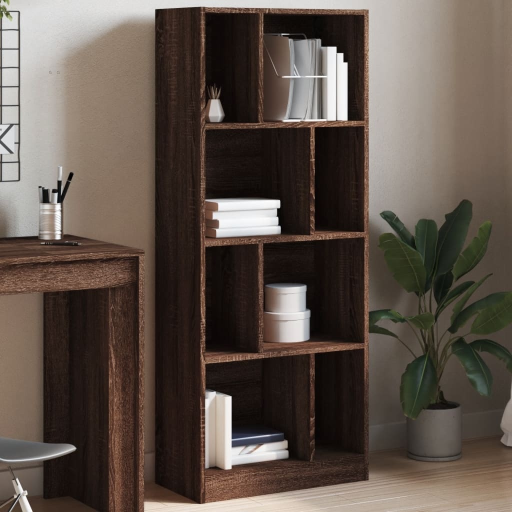 VidaXL Boekenkast 57x28,5x141 cm bewerkt hout bruin eikenkleurig