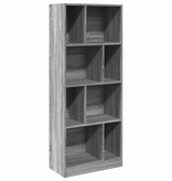 VidaXL Boekenkast 57x28,5x141cm bewerkt hout grijs sonoma eikenkleurig