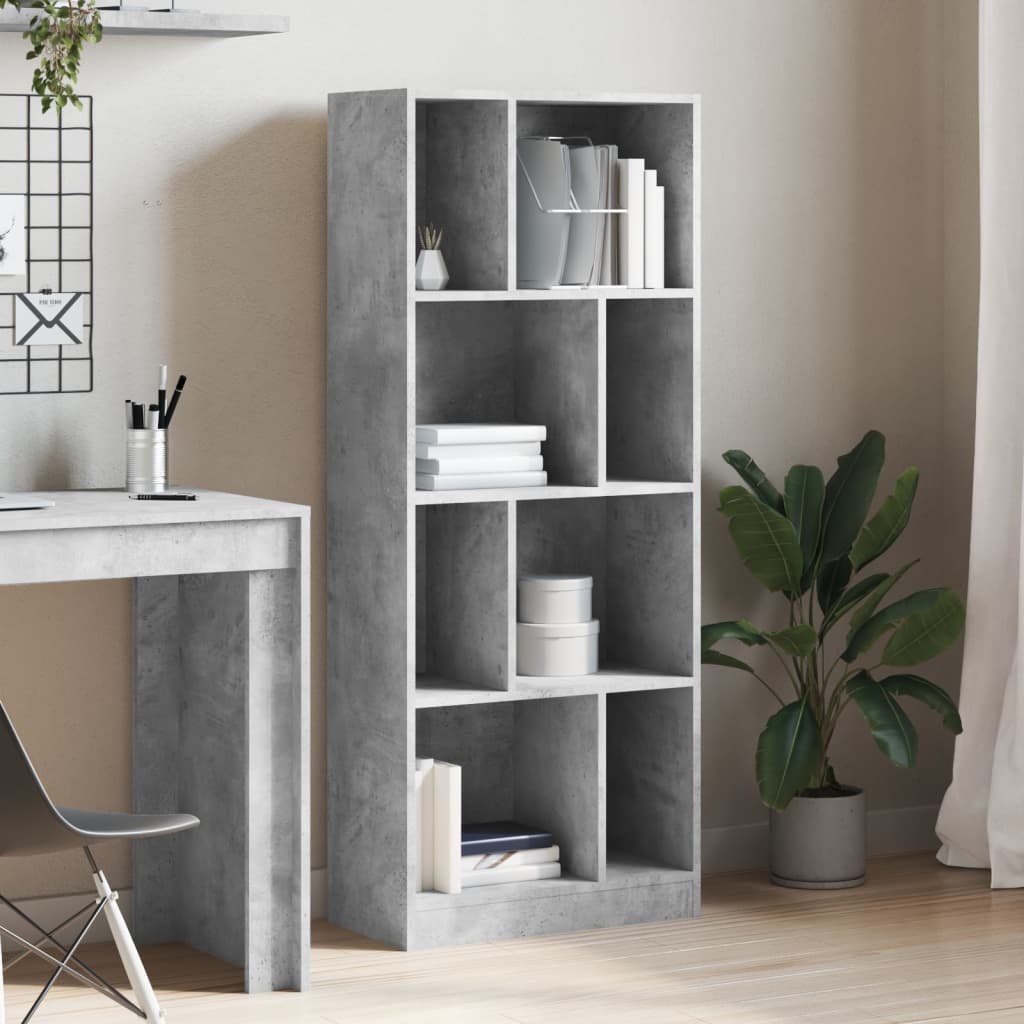 VidaXL Boekenkast 57x28,5x141 cm bewerkt hout betongrijs