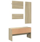 VidaXL 4-delige Halmeubelset bewerkt hout sonoma eikenkleurig