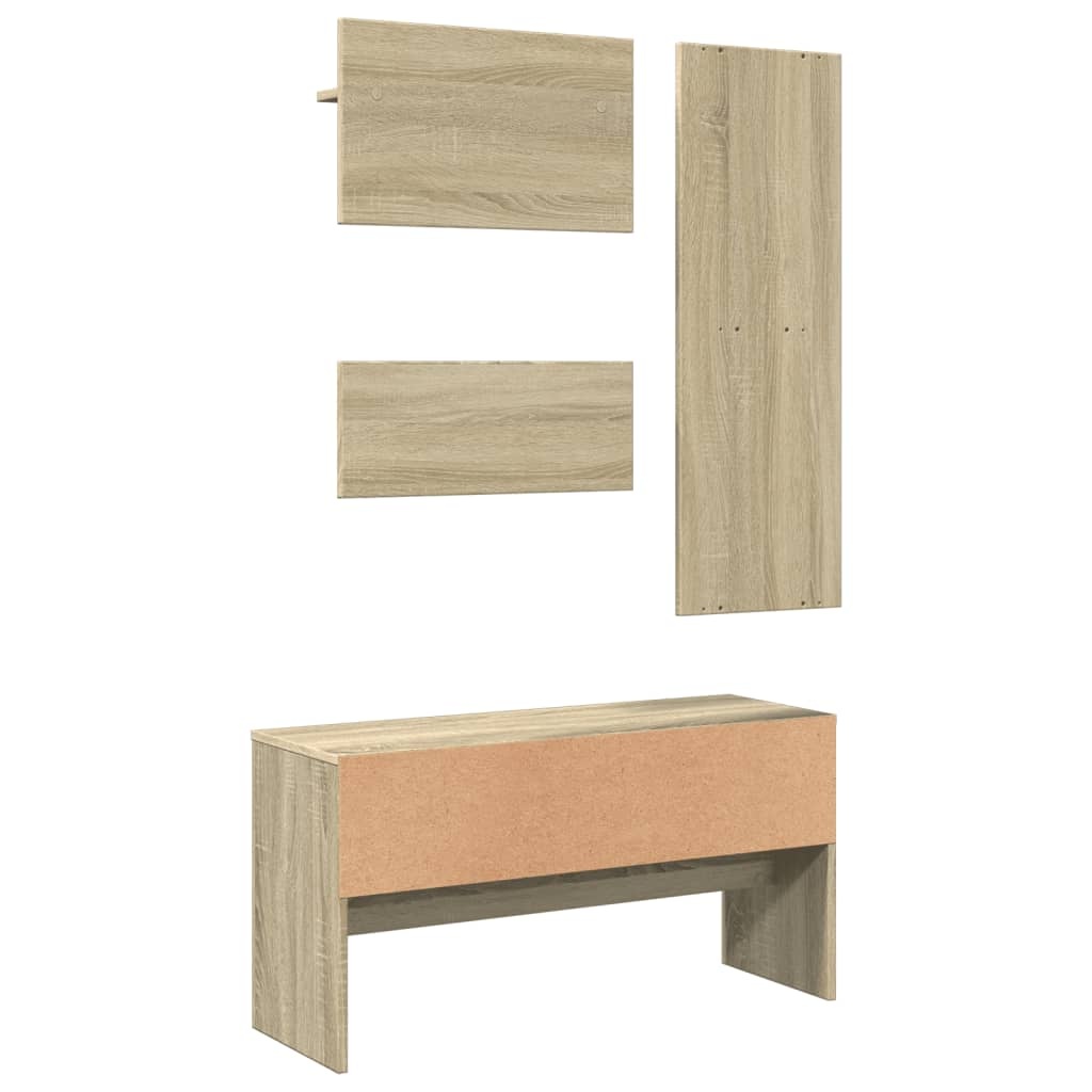 VidaXL 4-delige Halmeubelset bewerkt hout sonoma eikenkleurig