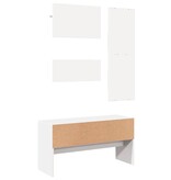 VidaXL 4-delige Halmeubelset bewerkt hout wit