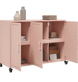 VidaXL Dressoir 100,5x39x72 cm koudgewalst staal roze