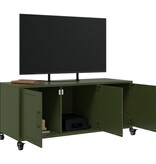 VidaXL Tv-meubel 100,5x39x43,5 cm koudgewalst staal olijfgroen