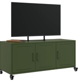 VidaXL Tv-meubel 100,5x39x43,5 cm koudgewalst staal olijfgroen