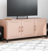 VidaXL Tv-meubel 100,5x39x43,5 cm koudgewalst staal roze