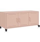 VidaXL Tv-meubel 100,5x39x43,5 cm koudgewalst staal roze