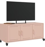 VidaXL Tv-meubel 100,5x39x43,5 cm koudgewalst staal roze