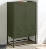 VidaXL Hoge kast 68x39x111,5 cm koudgewalst staal olijfgroen