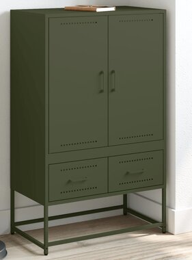 VidaXL Hoge kast 68x39x111,5 cm koudgewalst staal olijfgroen