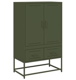 VidaXL Hoge kast 68x39x111,5 cm koudgewalst staal olijfgroen