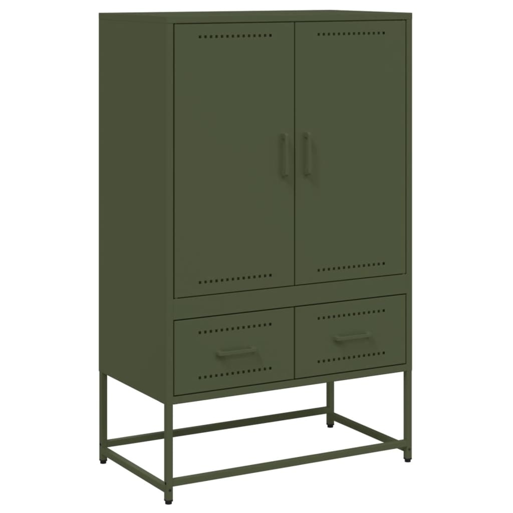 VidaXL Hoge kast 68x39x111,5 cm koudgewalst staal olijfgroen