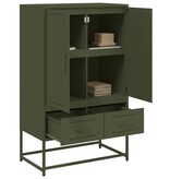 VidaXL Hoge kast 68x39x111,5 cm koudgewalst staal olijfgroen