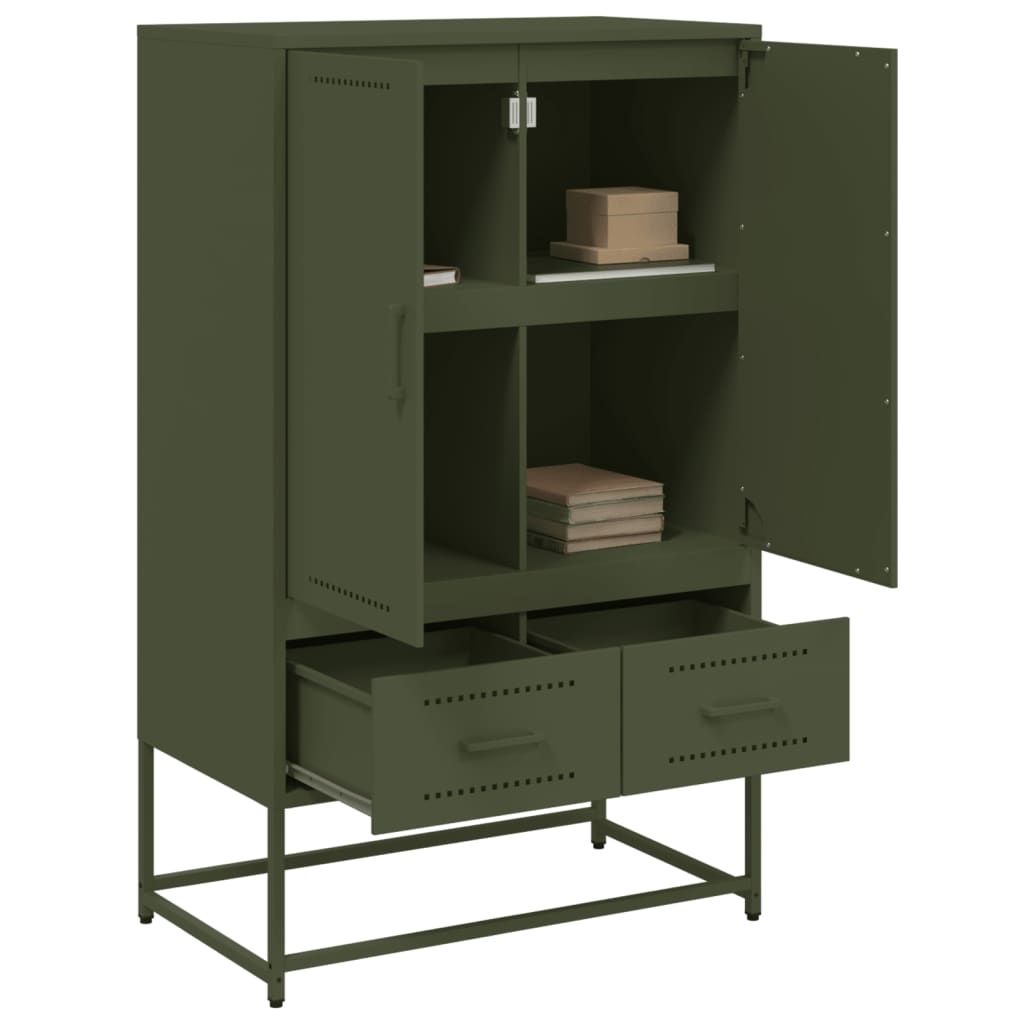 VidaXL Hoge kast 68x39x111,5 cm koudgewalst staal olijfgroen