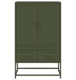 VidaXL Hoge kast 68x39x111,5 cm koudgewalst staal olijfgroen
