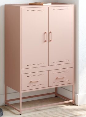 VidaXL Hoge kast 68x39x111,5 cm koudgewalst staal roze