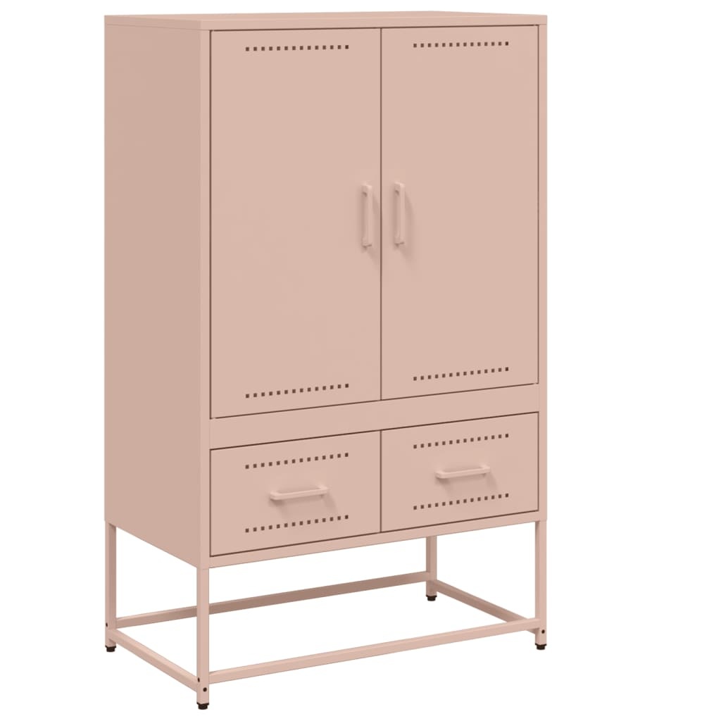 VidaXL Hoge kast 68x39x111,5 cm koudgewalst staal roze