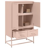 VidaXL Hoge kast 68x39x111,5 cm koudgewalst staal roze