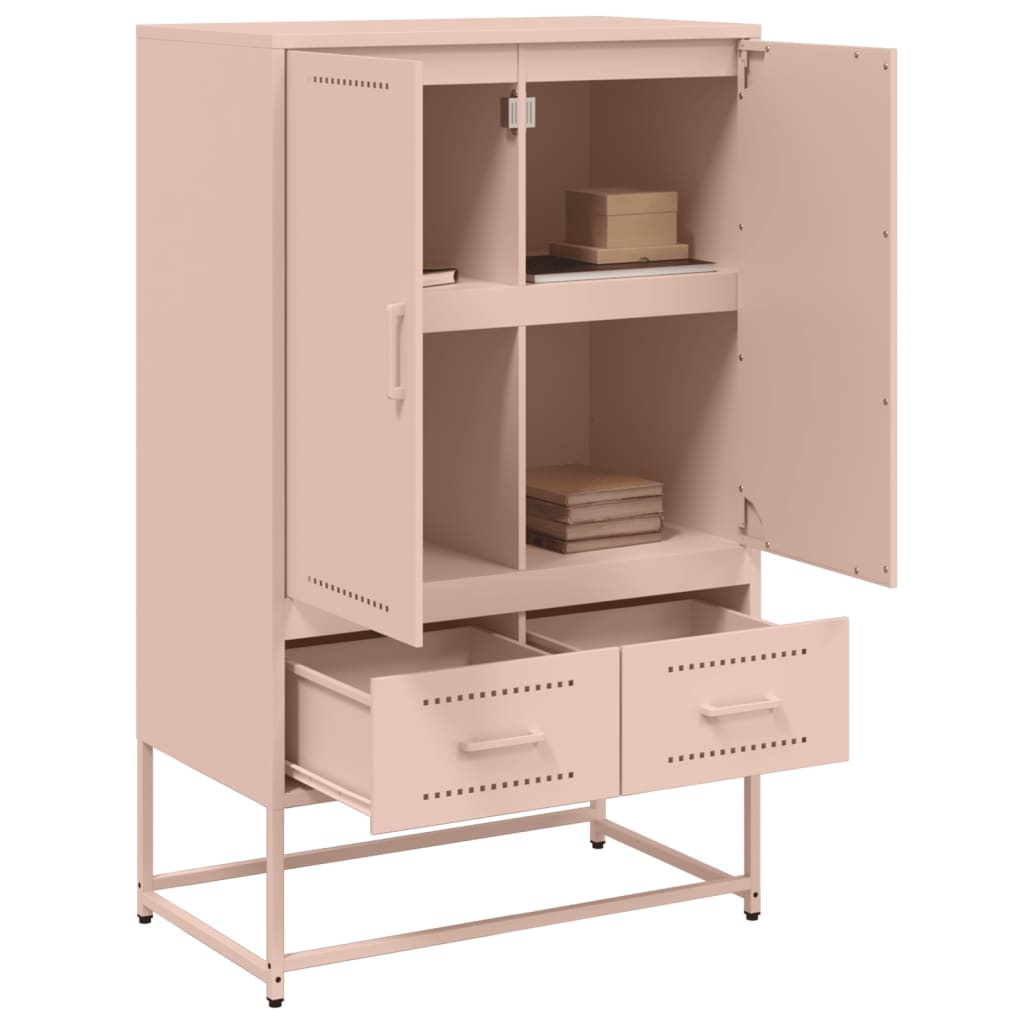 VidaXL Hoge kast 68x39x111,5 cm koudgewalst staal roze
