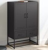 VidaXL Hoge kast 68x39x111,5 cm koudgewalst staal zwart