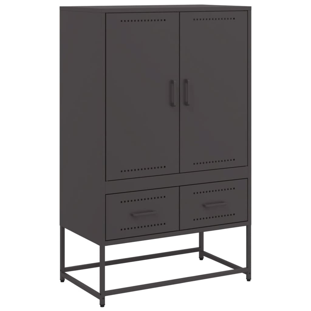VidaXL Hoge kast 68x39x111,5 cm koudgewalst staal zwart