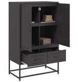 VidaXL Hoge kast 68x39x111,5 cm koudgewalst staal zwart