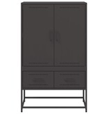 VidaXL Hoge kast 68x39x111,5 cm koudgewalst staal zwart
